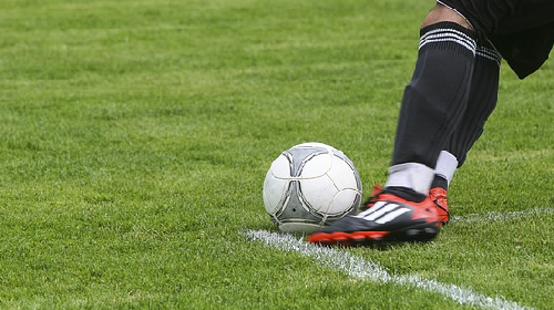 playing soccer